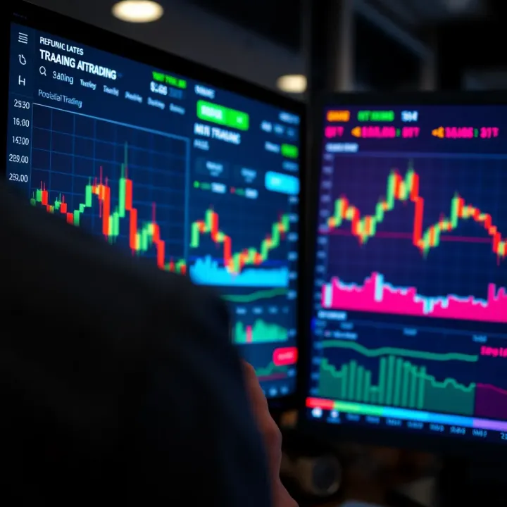 User analyzing financial charts on a digital trading platform interface