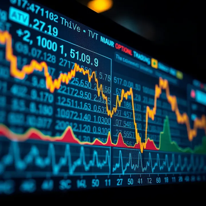 Graph showing upward and downward trends representing binary option price movements