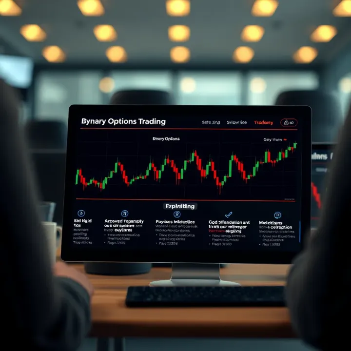 Diagram illustrating the concept and mechanics of binary options trading
