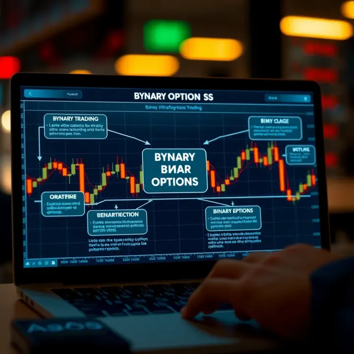 Diagram illustrating the concept and mechanics of binary options trading