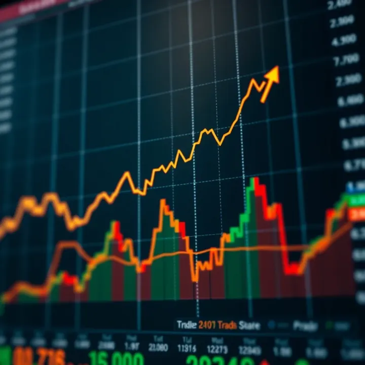 Chart showing upward and downward trends symbolizing binary options trading in Colombia