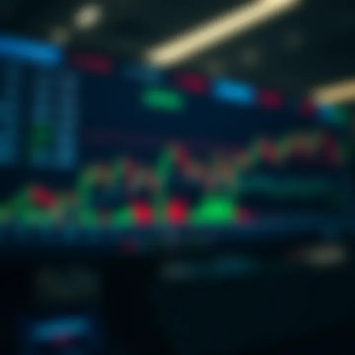 Illustration of a digital platform displaying binary options trading interface with market indicators