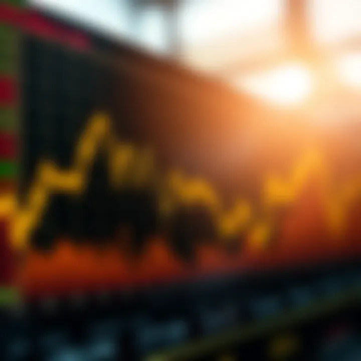 Graph showing upward and downward trends representing binary options trading outcomes