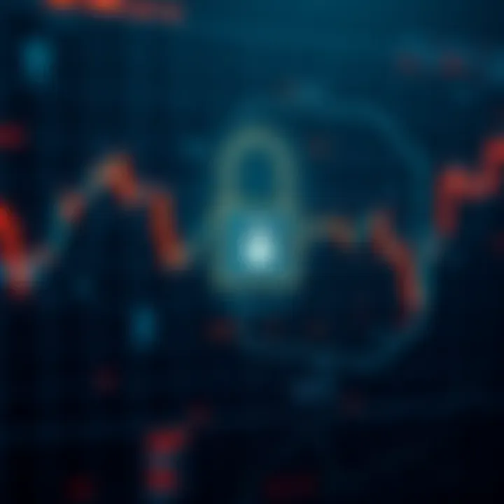 Security Features in a Trading Platform for Investor Protection Secure login screen with encryption symbols representing platform safety and data protection