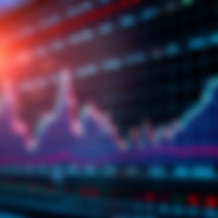 Graph showing currency exchange rates with upward trends and financial icons representing Forex trading