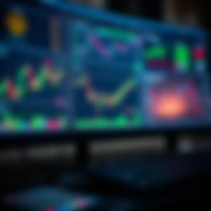 Digital interface showing various trading tools and charts for market analysis