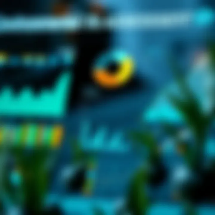 Visual representation of environmental risk assessment showing data charts and ecological symbols