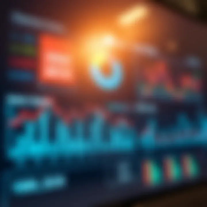Business financial ratios and key metrics displayed on a digital dashboard