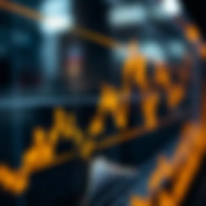 Forex line graph showing trends and moving averages for currency exchange rates analysis