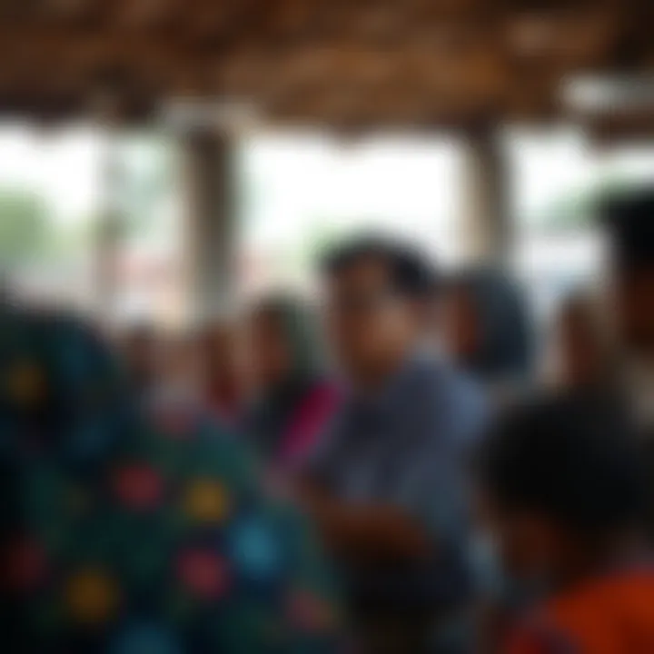 Community members participating in disaster preparedness training and educational activities