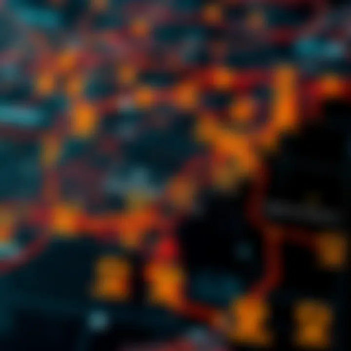 Detailed map highlighting potential hazard zones with overlays of data points and alerts