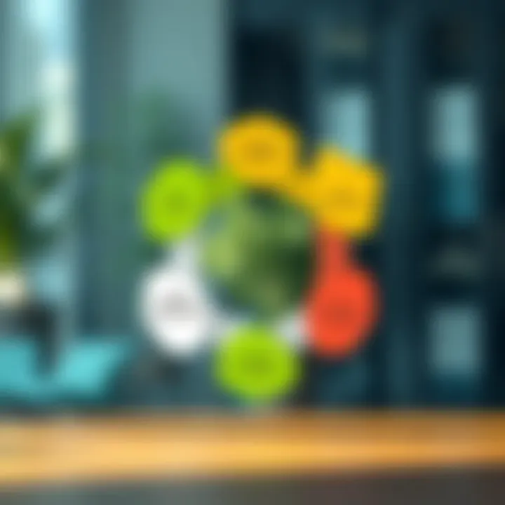 Diagram showing the main phases of risk management cycle with arrows connecting each stage in a continuous loop