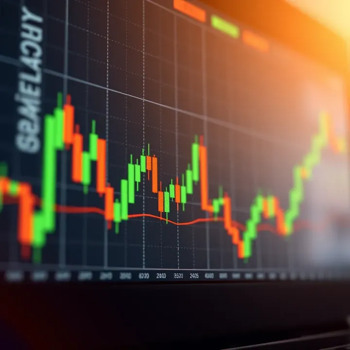 Bullish candlestick chart showing upward trend with green candles
