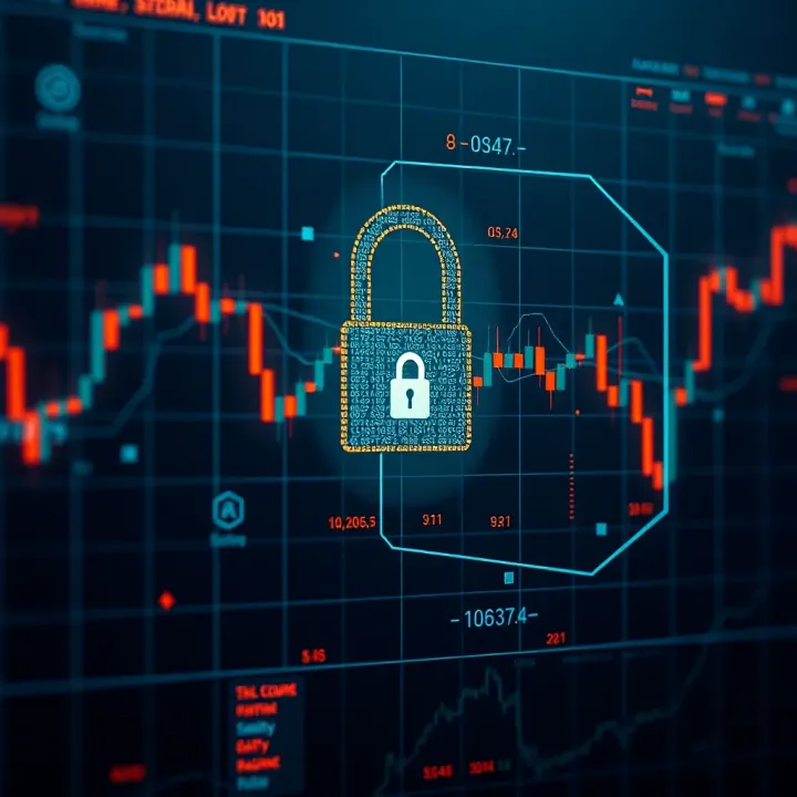 Secure login screen with encryption symbols representing platform safety and data protection