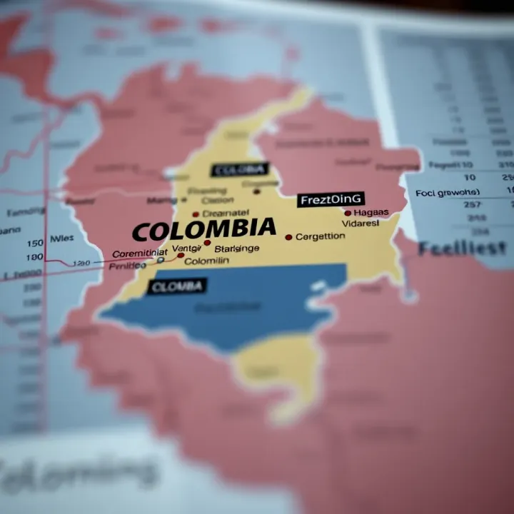 Map of Colombia highlighting financial regulations for binary options