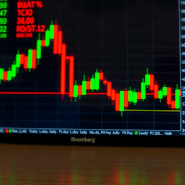 Candlestick chart showing bullish and bearish patterns for technical analysis