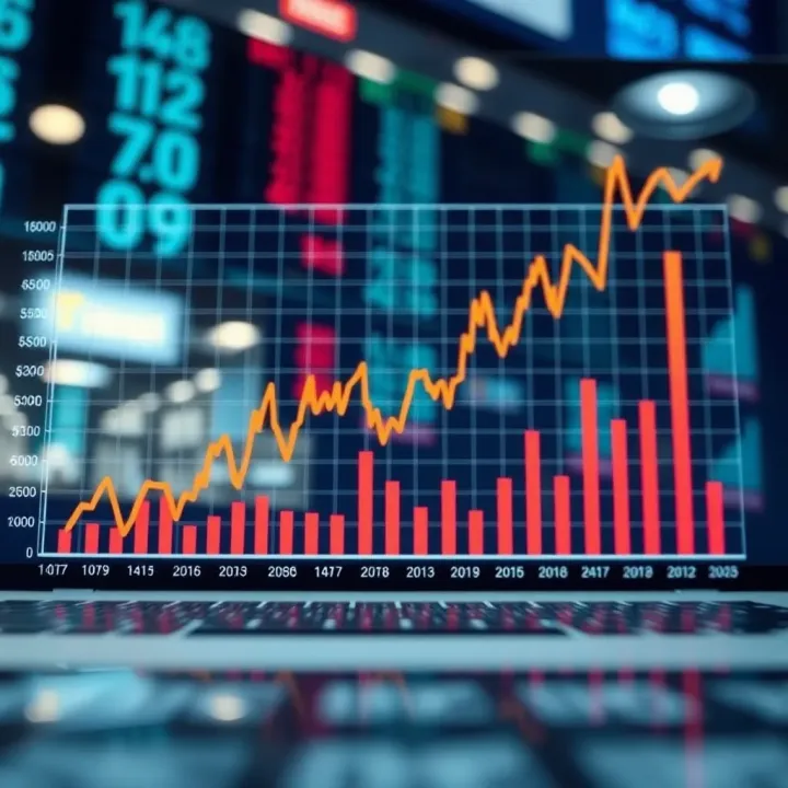Graph showing financial growth through copy trading strategies