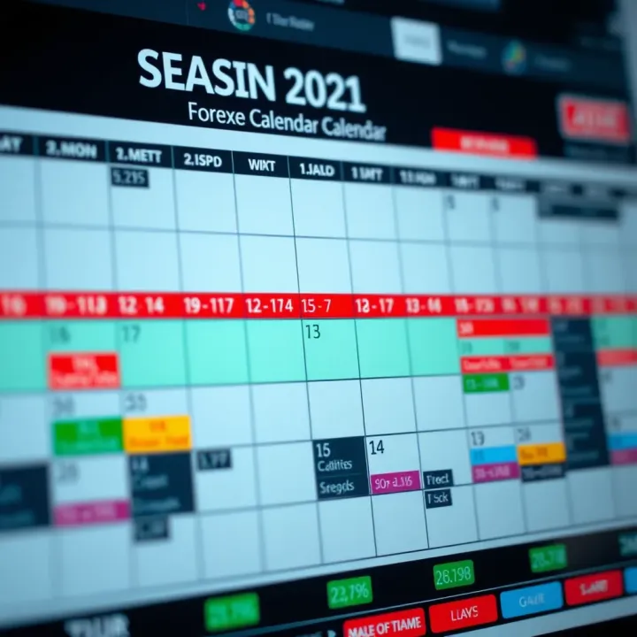 Economic calendar showing key Forex market events and their impact levels