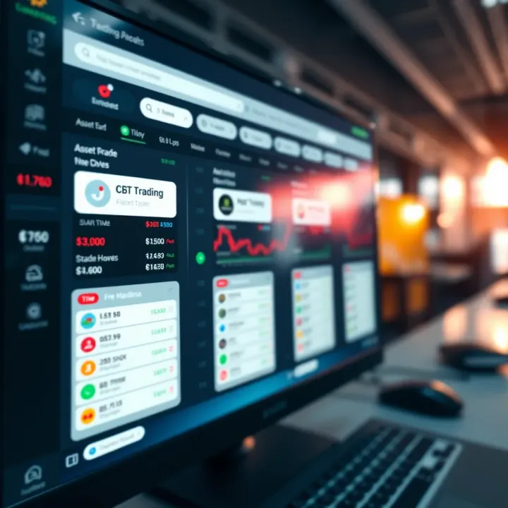 Screenshot of a free trading platform interface showing various asset types and real-time market data