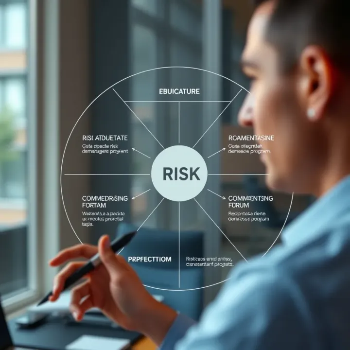 Diagram illustrating the structure of a comprehensive risk management program with interconnected components