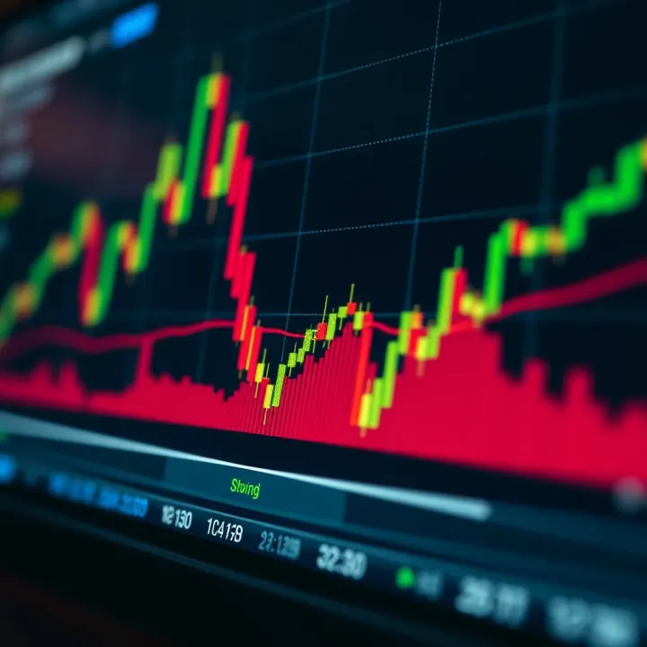 Graph showing short to medium term price movements on a stock chart