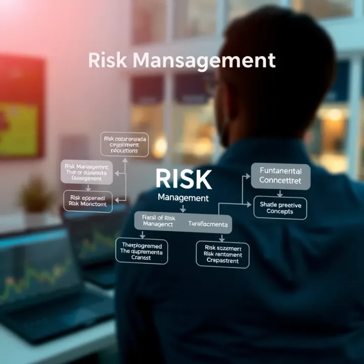 Diagram illustrating the fundamental concepts and flow of risk management within an organization