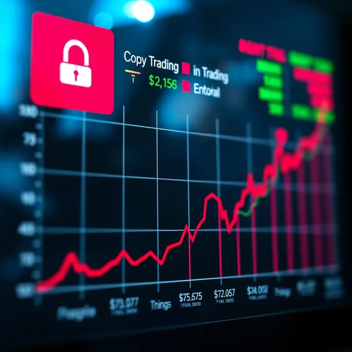Graph showing the growth and trends of copy trading in Colombia with digital financial icons
