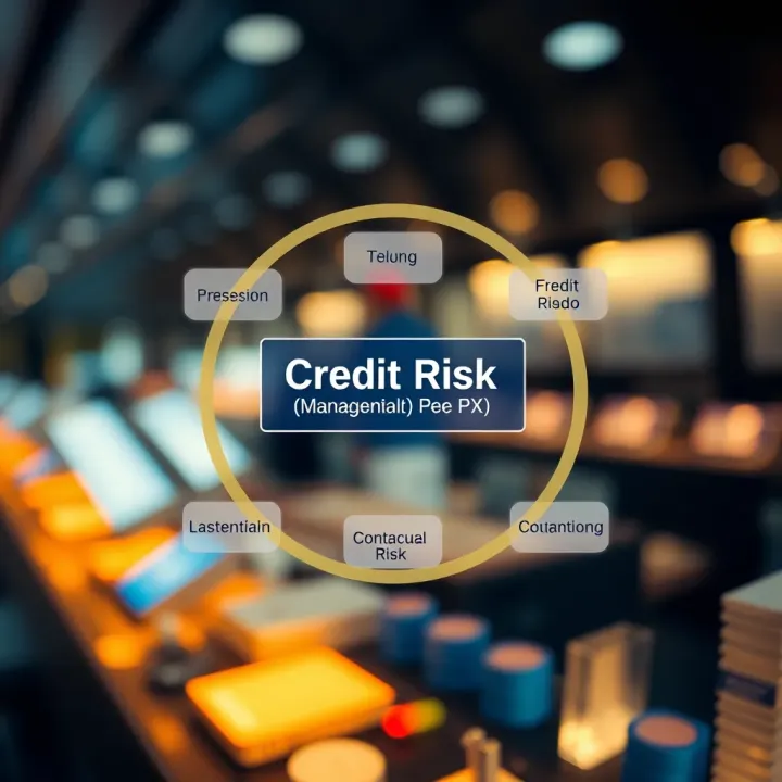 Diagram illustrating key components and flow of credit risk management in financial institutions