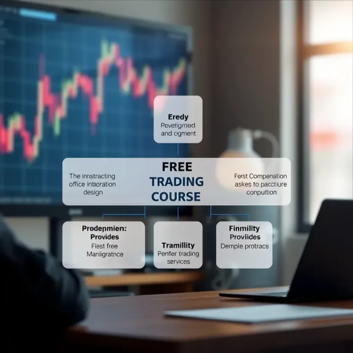 Conceptual diagram showing key elements of a free trading course curriculum