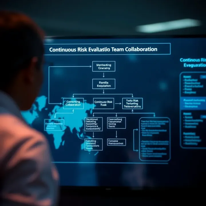 Continuous Risk Evaluation and Team Collaboration Flowchart showing continuous risk evaluation and collaborative decision-making among teams