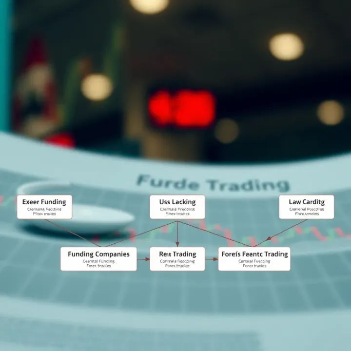Diagram illustrating how funding companies support Forex traders by providing capital and risk management services