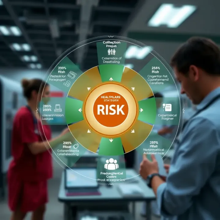 Healthcare Risk Management Strategies and Stakeholder Roles Diagram illustrating healthcare risk management strategies and roles of various stakeholders