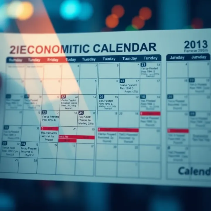 Illustration of an economic calendar highlighting key financial events and data releases impacting investment decisions