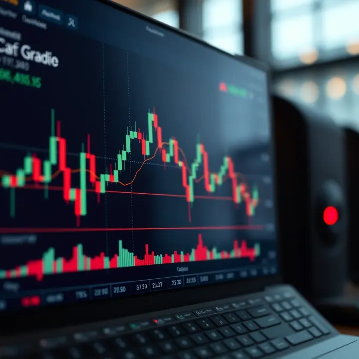 Trading interface highlighting key candlestick formations within market context for decision making