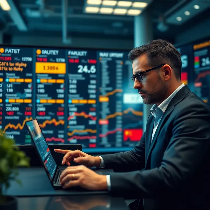 Investor analyzing economic data on a digital calendar to make informed investment decisions
