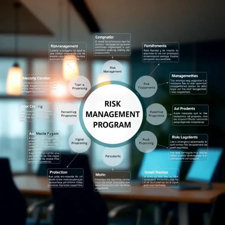 Diagram illustrating the essential components of an effective risk management program in an organization