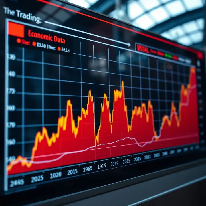 Market Response to Economic Data in Financial Trading Graph illustrating market reactions to economic data releases over time