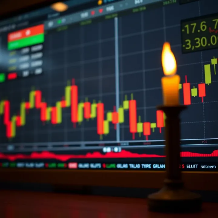 Illustration of practical application of candlestick patterns in financial market trading