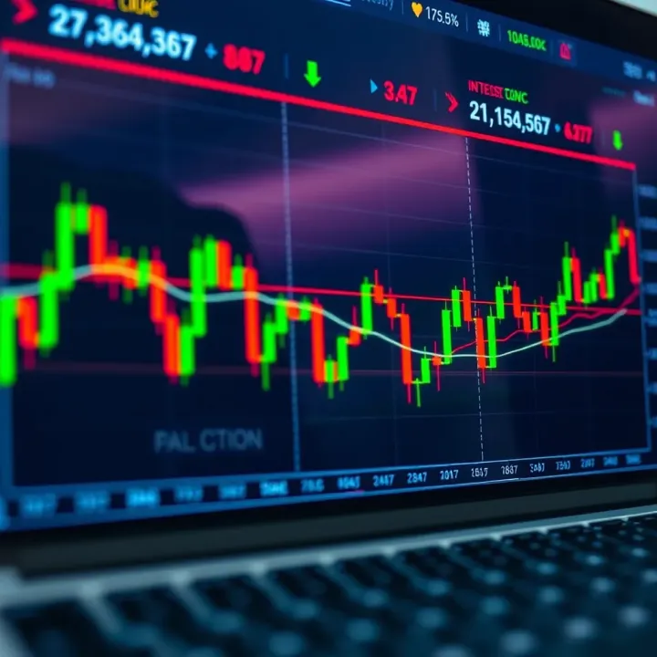 Chart showing price action movement with candlestick patterns on a trading platform