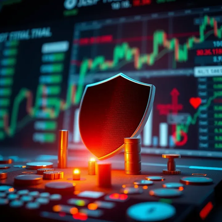 Conceptual illustration of protective shield over financial assets