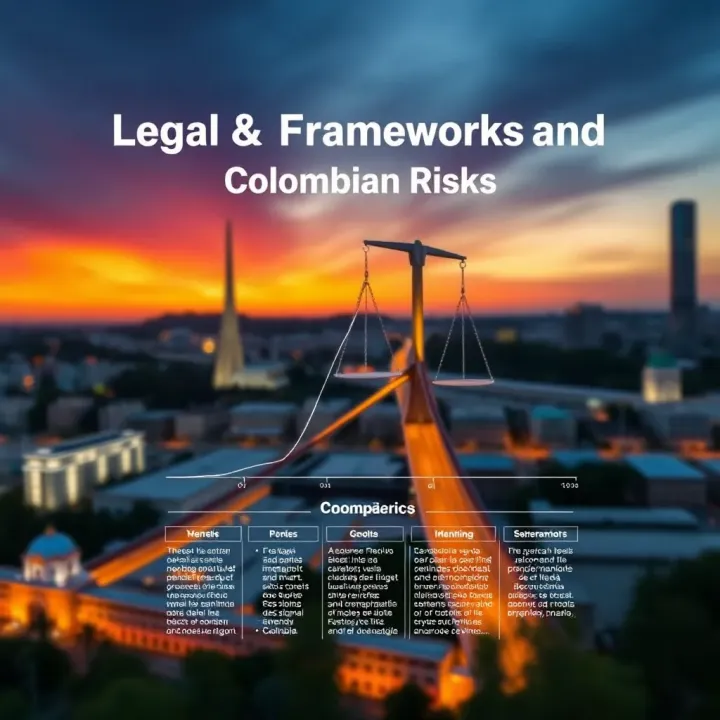 Infographic illustrating key legal frameworks and institutional roles in Colombian risk management