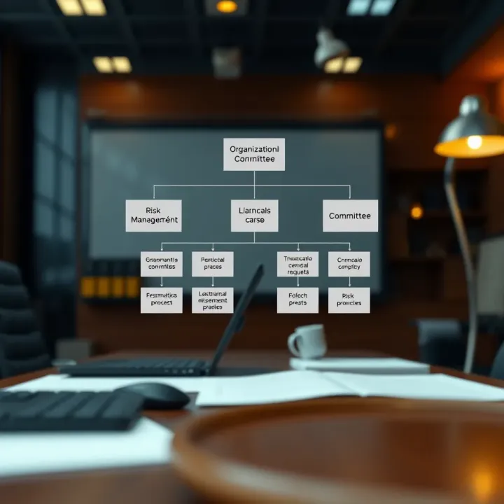 Diagram illustrating the structure and roles within a risk management committee in an organization