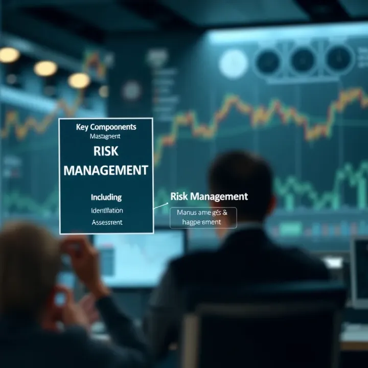 Diagram illustrating key components of risk management including identification, assessment, and control strategies