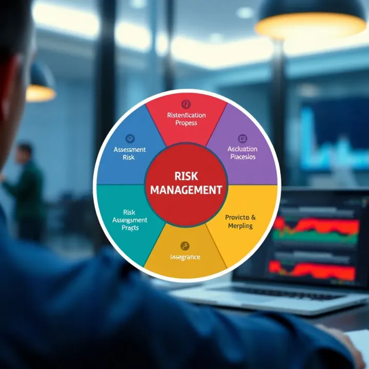 Diagram showing key phases of risk identification, assessment, and mitigation in organizational management