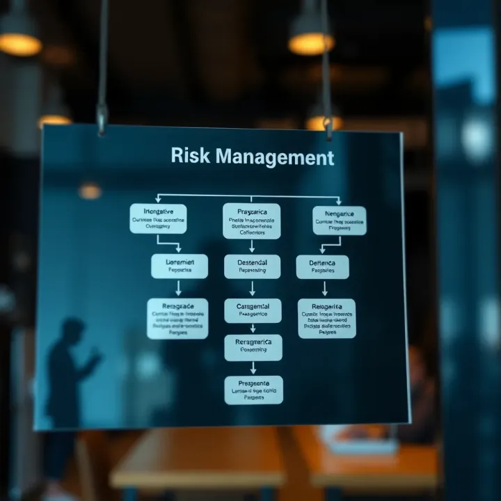 Flowchart illustrating risk management phases including identification, assessment, and mitigation strategies
