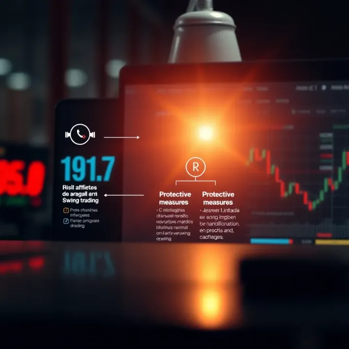 Diagram illustrating risk management strategies in swing trading with protective measures