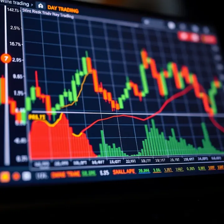 Risk and Reward Analysis: Swing Trading Compared to Day Trading Chart illustrating risk and reward profiles for swing trading versus day trading