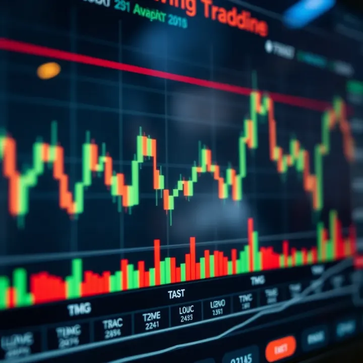 Graph showing market price fluctuations with highlighted swing trading opportunities