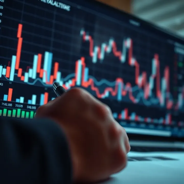 Financial charts and graphs showing company performance trends over time