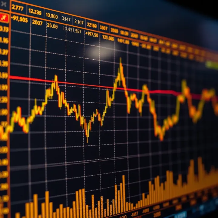 Graph showing key technical indicators such as moving averages and RSI applied to gold market data
